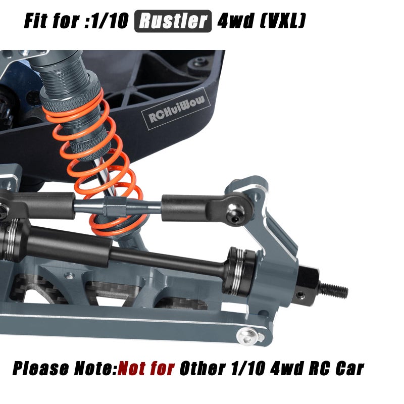 RCHuiWow RC Upgrades Part for 1/10 Rustler 4x4/Rustler 4x4 VXL 4WD,Driveshaft,Suspension Arms,Steering Blocks,Caster Block,Rear Stub Axle Carriers,Shock Towers,Steering Block,Titanium - Image 2